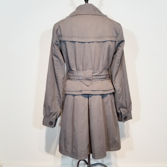 VERO MODA | subtle gray stripe belted trench coat - Picture 3 of 8